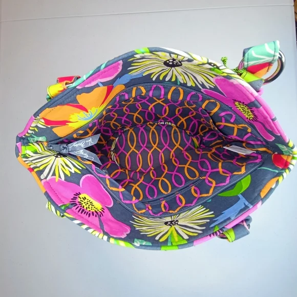 Vera Bradley Glenna Satchel Jazzy Blooms Floral Quilted Tote NWOT - Picture 7 of 15